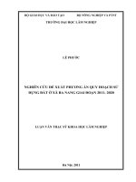 Nghiên cứu đề xuất phương án quy hoạch sử dụng đất ở xã ba nang giai đoan 2011 2020 