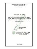 Phân tích hiện trạng sử dụng đất và đề xuất phương án quy hoạch sử dụng đất cho thị trấn cát thành huyện trực ninh tỉnh nam định giai đoạn 2008 2017 