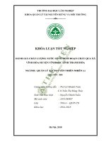 Đánh giá chất lượng nước sông bưởi đoạn chảy qua xã vĩnh hòa huyện vĩnh lộc tỉnh thanh hóa 