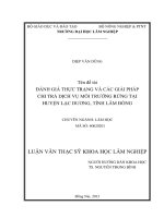 Đánh giá thực trạng và các giải pháp chi trả dịch vụ môi trường rừng tại huyện lạc dương tỉnh lâm đồng 