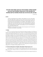 Tổ chức hoạt động giáo dục trải nghiệm, hướng nghiệp cho học sinh trường trung học cơ sở: nghiên cứu trường hợp tại Trường trung học cơ sở Cầu Giấy, Hà Nội