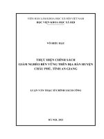 Thực hiện chính sách giảm nghèo bền vững trên địa bàn huyện châu phú, tỉnh an giang 
