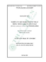 Nghiên cứu một số biện pháp kỹ thuật trồng thâm canh cây giổi ăn hạt michelia tonkinensis a chev tại tỉnh hòa bình 