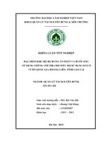 Đặc điểm khu hệ bọ hung ăn phân và bước đầu sử dụng chúng chỉ thị cho mức độ sử dụng đất ở vườn quốc gia hoàng liên tỉnh lào cai 