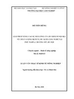 Giải pháp nâng cao sự hài lòng của du khách nội địa về chất lượng dịch vụ du lịch làng nghề tại phú nghĩa chương mỹ hà nội 