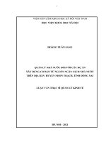 Quản lý nhà nước đối với các dự án xây dựng cơ bản từ nguồn ngân sách nhà nước trên địa bàn huyện nhơn trạch, tỉnh đồng nai