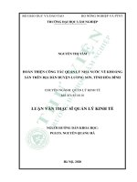 Hoàn thiện công tác quản lý nhà nước về khoáng sản trên địa bàn huyện lương sơn tỉnh hòa bình 