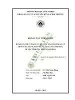 Đánh giá thực trạng và đề xuất giải pháp quản lý bền vững tài nguyên rừng tại xã tân trường huyện tĩnh gia tỉnh thanh hóa 