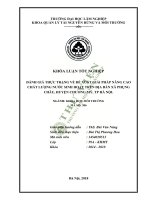 Đánh giá thực trạng về đề xuất giải pháp nâng cao chất lượng nước sinh hoạt trên địa bàn xã phụng châu huyện chương mỹ TP hà nội 