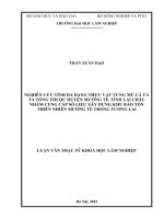 Nghiên cứu tính đa dạng thực vật vùng mù cả và tà tổng thuộc huyện mường tè tỉnh lai châu nhằm cung cấp số liệu xây dựng khu bảo tồn thiên nhiên mường tè trong tương lai 