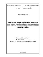 Đánh giá tính đa dạng thực trạng và đề xuất giải pháp bảo tồn phát triển lâm sản ngoài gỗ vùng đệm khu bảo tồn thiên nhiên pù huống 