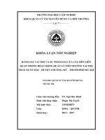 Đánh giá vai trò và sự tham gia của các bên liên quan trong hoạt động quản lý môi trường tại thị trấn xuân mai huyện chương mỹ TP hà nội 