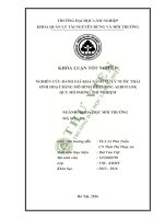 Nghiên cứu đánh giá khả năng xử lý nước thải sinh hoạt bằng mô hình hệ thống aerotank quy mô phòng thí nghiệm 