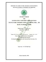 Estimating visitors’s willingness to pay for conservation to phong nha ke bang national park 