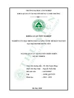 Nghiên cứu đặc điểm chất lượng nước hồ bán nguyệt tại thành phố hưng yên 