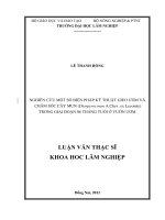 Nghiên cứu một số biện pháp kỹ thuật gieo ươm và chăm sóc cây mun diospyros mun a chev ex lecomte trong giai đoạn 06 tháng tuổi ở vườn ươm 