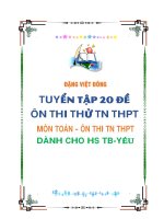 20 đề ôn thi tốt nghiệp THPT 2021 môn Toán dành cho học sinh TB – Yếu