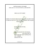 Đánh giá hiện trạng và đề xuất giải pháp nâng cao hiệu quả quản lý chất thải rắn y tế tại bệnh viện đa khoa tỉnh ninh bình 