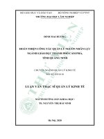 Hoàn thiện công tác quản lý nguồn nhân lực ngành giáo dục thành phố cẩm phả tỉnh quảng ninh 
