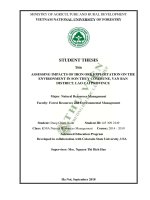 Assessing impacts of iron ore exploitation on the environment in son thuy commune van ban district lao cai province 