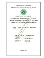 Đánh giá đặc điểm thấm nước của đất dưới rừng trồng thuần loài và hỗn giao tại khu vực núi luốt xuân mai hà nội 