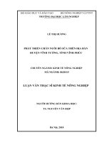 Phát triển chăn nuôi bò sữa trên địa bàn huyện vĩnh tường tỉnh vĩnh phúc 