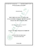 Phát triển sản xuất cây dược liệu cà gai leo theo chuỗi giá trị trên địa bàn huyện yên thủy tỉnh hòa bình 
