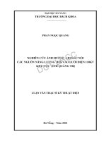 Nghiên cứu ảnh hưởng khi đấu nối các nguồn năng lượng mới vào lưới điện 110kv khu vực tỉnh quảng trị 