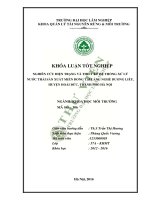 Nghiên cứu hiện trạng và thiết kế hệ thống xử lý nước thải sản xuất miến dong tại làng nghề dương liễu huyện hoài đức TP hà nội 