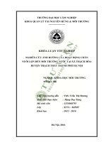 Nghiên cứu ảnh hưởng của hoạt động chăn nuôi lợn đến môi trường nước tại xã thạch hòa huyện thạch thất thành phố hà nội 