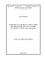 Ảnh hưởng của chế độ xử lý thủy nhiệt đến một số tính chất vật lý cơ học của gỗ keo lá tràm acacia auriculiformis 