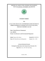 Evaluating the status and proposing some soltions to improve domestic water quality in xuan mai town chuong my district ha noi 