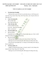 Đánh giá hiện trạng và đề xuất các giải pháp nâng cao chất lượng nước sông năm xong huyện văng viêng tỉnh viêng chăn nước cộng hòa dân chủ nhân dân lào 