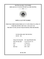 Tính toán thiết kế hệ thống xử lý nước thải của công ty TNHH mía đường việt nam đài loan tại thị trấn vân du huyện thạch thành tỉnh thanh hóa 