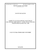 Nghiên cứu xây dựng phương án quy hoạch tổng thể phát triển kinh tế xã hội huyện lương sơn tỉnh hòa bình giai đoạn 2014 2020 