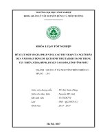 Đề xuất một số giải pháp nâng cao thu nhập của người dân dựa vào hoạt động du lịch sinh thái tại khu danh thắng tây thiên xã đại đình huyện tam đảo tỉnh vĩnh phúc 