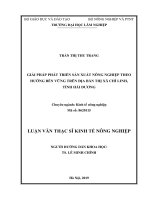 Giải pháp phát triển sản xuất nông nghiệp theo hướng bền vững trên địa bàn thị xã chí linh tỉnh hải dương 