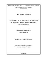 Giải pháp đẩy mạnh xuất khẩu hàng thủ công mỹ nghệ trên địa bàn huyện thường tín thành phố hà nội 