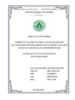 Nghiên cứu vai trò của thực vật bản địa đối với các cộng đồng dân tộc trong cung cấp dịch vụ du lịch tại xã ba vì huyện ba vì thành phố hà nội 