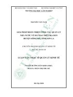 Giải pháp hoàn thiện công tác quản lý nhà nước về đất đai trên địa bàn huyện sông mã tỉnh sơn la 