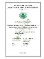 Nghiên cứu đánh giá tồn dư nitrat NO3 trong đất và trong một số loại rau điển hình được trồng ở huyện phúc thọ tp hà nội 