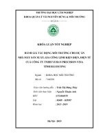 Đánh giá tác động môi trường cho dự án nhà máy sản xuất gia công linh kiện điện điện tử của công ty TNHH yuhan precision vina tỉnh hải dương 