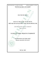 Quản lý nhà nước về xây dựng trên địa bàn huyện phúc thọ thành phố hà nội 