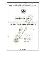 Nghiên cứu thành phần thực vật thân gỗ tại khu vực xã xím vàng huyện bắc yên tỉnh sơn la 