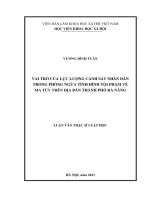 VAI TRÒ CỦA LỰC LƯỢNG CẢNH SÁT NHÂN DÂN TRONG PHÒNG NGỪA TÌNH HÌNH TỘI PHẠM VỀ MA TÚY TRÊN ĐỊA BÀN THÀNH PHỐ ĐÀ NẴNG
