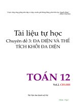 CHuyên đề thể tích khối đa diện toán 12