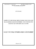 Nghiên cứu một số đặc điểm lâm học loài cẩm lai bà rịa dalbergia bariaensis pierre làm cơ sở bảo tồn loài này tại vườn quốc gia cát tiên 
