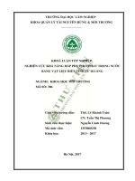 Nghiên cứu khả năng hấp thu photphat trong nước bằng vật liệu biến tính từ đá ong 