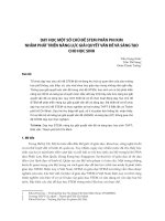 Dạy học một số chủ đề STEM phần phi kim nhằm phát triển năng lực giải quyết vấn đề và sáng tạo cho học sinh