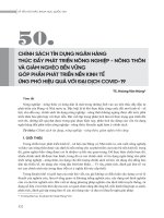 Chính sách tín dụng ngân hàng thúc đẩy phát triển nông nghiệp   nông thôn và giảm nghèo bền vững góp phần phát triển nền kinh tế ứng phó hiệu quả với đại dịch COVID-19